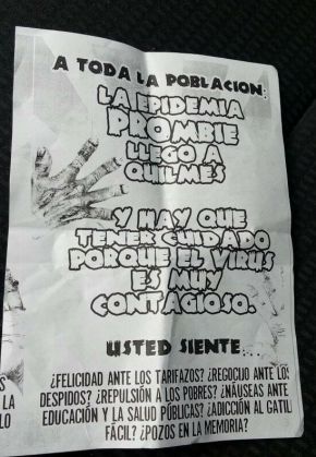 CREATIVA PROTESTA EN EL MUNICIPIO DE QUILMES