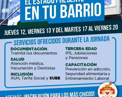 «EL ESTADO PRESENTE EN TU BARRIO» DESEMBARCA EN GLEW