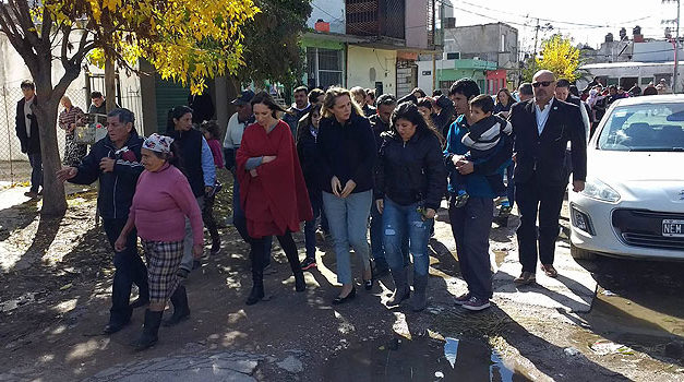 VIDAL EN LOMAS,  RECORRIO LAS OBRAS DEL UNAMUNO JUNTO A LA PRESIDENTA DE ACUMAR