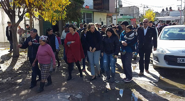 VIDAL EN LOMAS,  RECORRIO LAS OBRAS DEL UNAMUNO JUNTO A LA PRESIDENTA DE ACUMAR