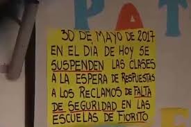 EN FIORITO ESCUELAS SUSPENDEN CLASES POR INSEGURIDAD