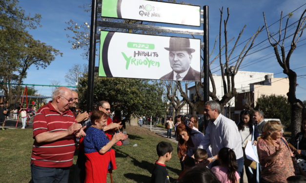 FERRARESI INAUGURO LA PLAZA YRIGOYEN EN WILDE