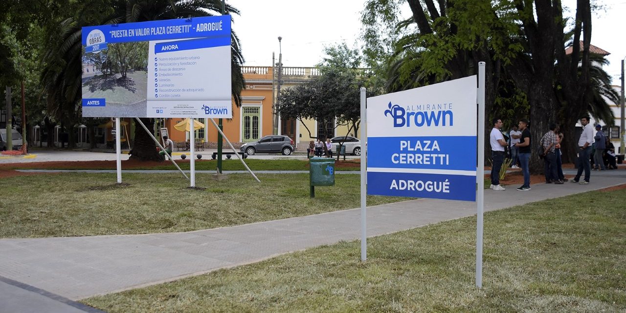BROWN, CASCALLARES REINAUGURO LA PLAZA CERRETI