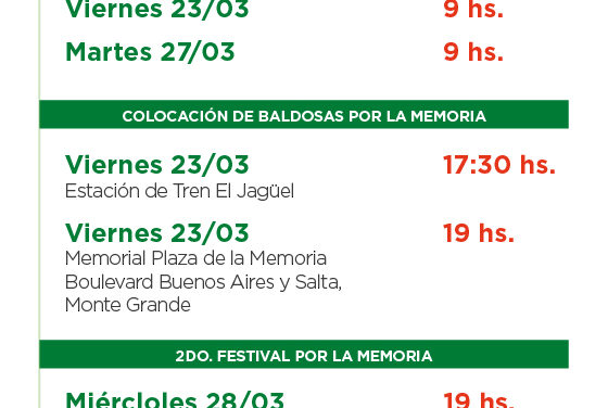 ACTIVIDADES POR EL MES DE LA MEMORIA EN ESTEBAN ECHEVERRRIA