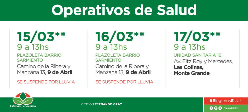 OPERATIVOS DE SALUD EN  ESTEBAN ECHEVERRIA