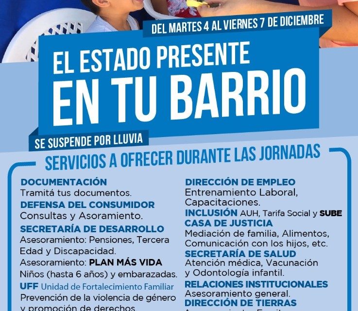 ALTE. BROWN. «EL ESTADO EN TU BARRIO» LLEGA A SAN JOSE