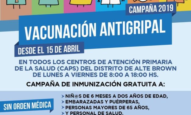 COMENZO LA CAMPAÑA ANTIGRIPAL GRATUITA EN ALMIRANTE BROWN
