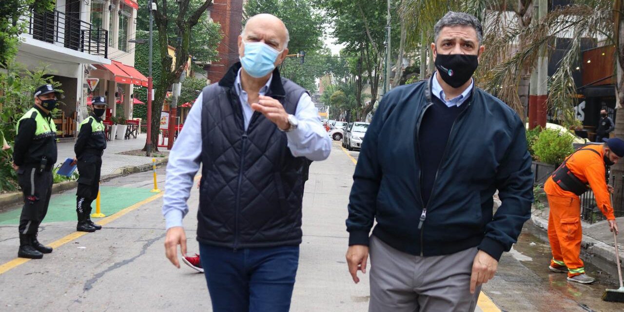 GRINDETTI Y MACRI VISITARON LA OBRA DE SEMIPEATONALIZACION EL POLO GASTRONÓMICO