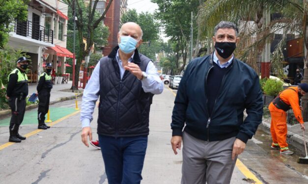 GRINDETTI Y MACRI VISITARON LA OBRA DE SEMIPEATONALIZACION EL POLO GASTRONÓMICO