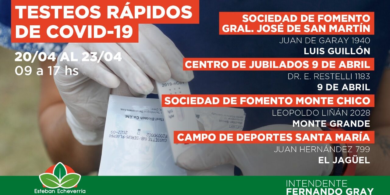 NUEVOS CENTROS DE TESTEO RAPIDO EN ECHEVERRIA