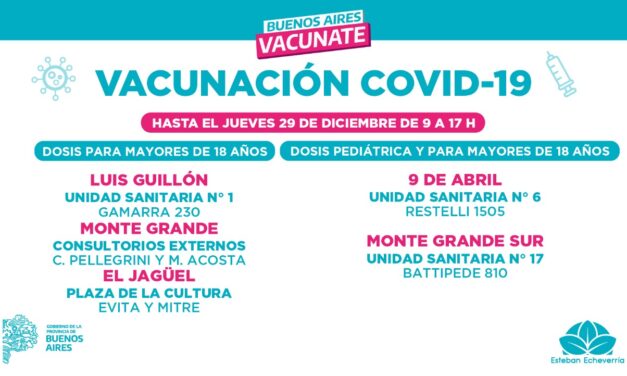 CONTINUA LA VACUNACION CONTRA EL COVID EN ECHEVERRIA