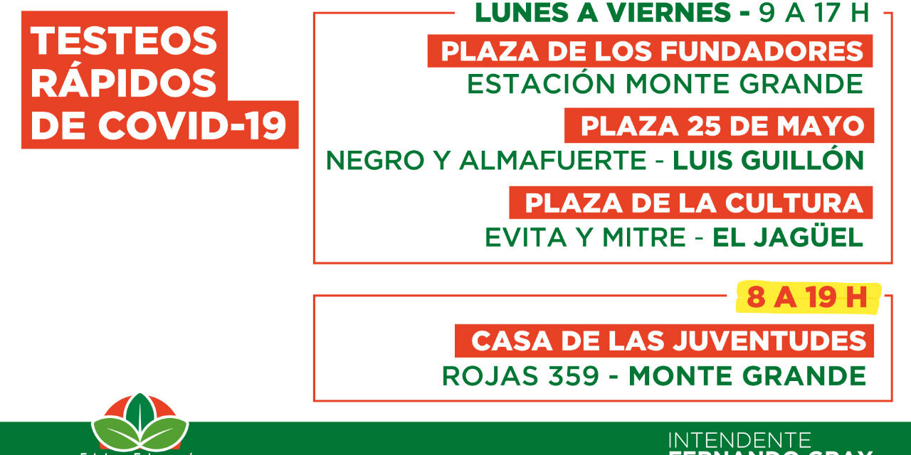 ECHEVERRIA, TESTEOS RÁPIDOS Y GRATUITOS DE DETECCIÓN DE COVID-19