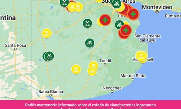 ALERTA NARANJA POR LA PRESENCIA DE CIANOBACTERIAS EN EL RÍO DE LA PLATA