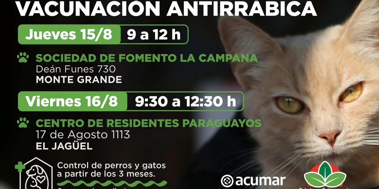 JORNADAS DE VACUNACION ANTIRRABICA EN EL JAGUEL