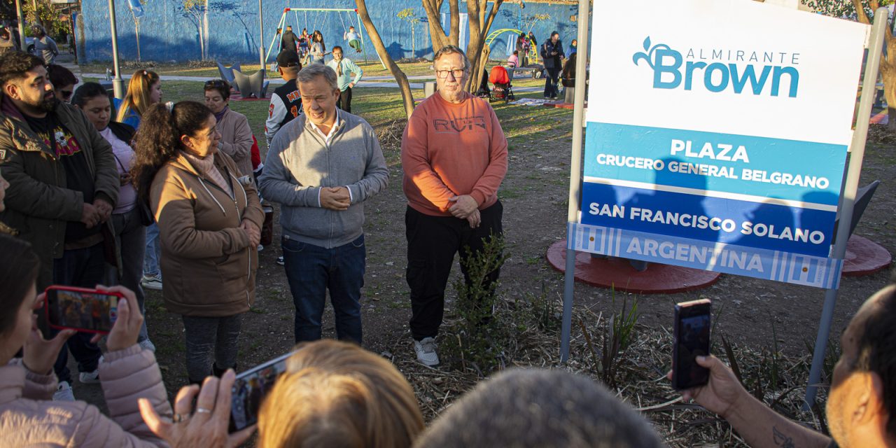 CASCALLARES INAUGURÓ LA NUEVA PLAZA CRUCERO GENERAL BELGRANO DE SOLANO
