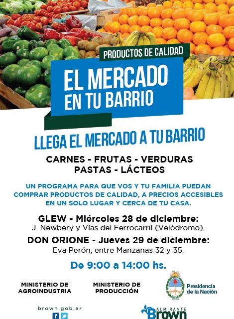 «EL MERCADO EN TU BARRIO» EN GLEW Y DON ORIONE
