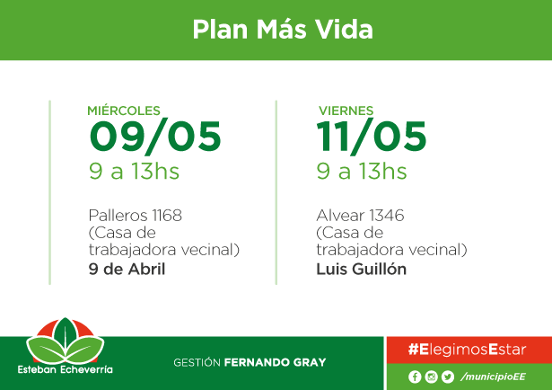 OPERATIVOS DE PLAN MÁS VIDA  EN ECHEVERRIA; EN 9 DE ABRIL Y LUIS GUILLÓN