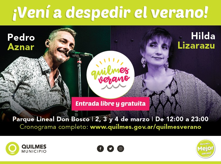 PEDRO AZNAR E HILDA LIZARAZU CIERRAN QUILMES VERANO