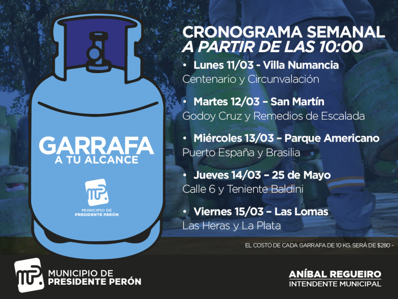 «GARRAFAS A TU ALCANCE», PROGRAMA DEL MUNICIPIO PERONENSE