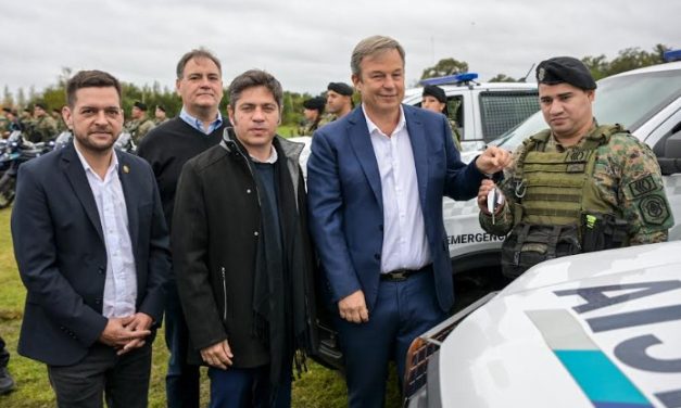 KICILLOF INAUGURO BASES POLICIALES Y ENTREGO PATRULLEROS EN ALTE. BROWN
